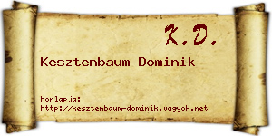 Kesztenbaum Dominik névjegykártya